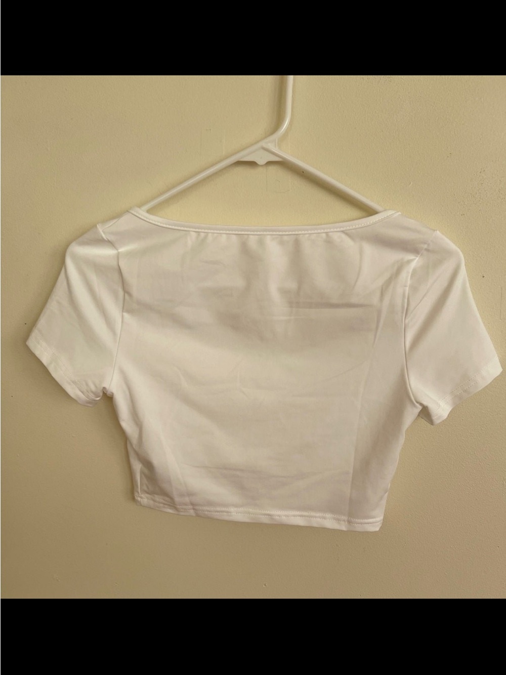 Women’s Scoop-Neck Ruched Crop Top - Pink and White smal size - Picture 5 of 7